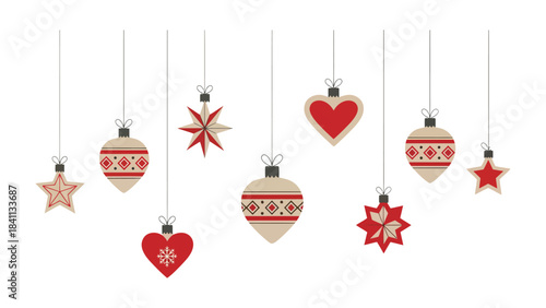 Festive Ornaments: An array of charming Christmas ornaments hang gracefully, embodying the joy and anticipation of the holiday season.