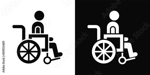 Patient Icon White And Black Background Style