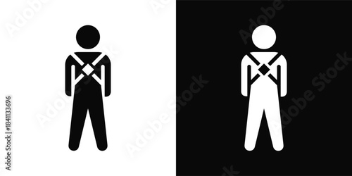 Injury Icon White And Black Background Style