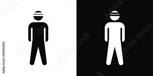 Injury Icon White And Black Background Style