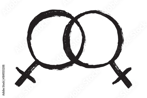 Hand drawn lesbian identity sign Symbol used to represent sex and gender