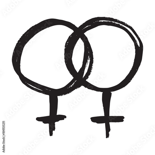 Hand drawn lesbian identity sign Symbol used to represent sex and gender