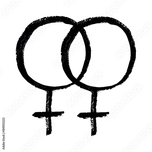Hand drawn lesbian identity sign Symbol used to represent sex and gender