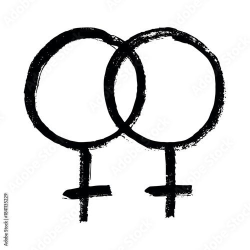 Hand drawn lesbian identity sign Symbol used to represent sex and gender