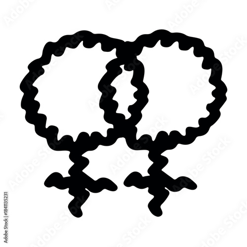 Hand drawn lesbian identity sign Symbol used to represent sex and gender