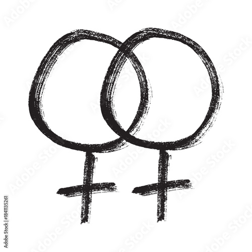 Hand drawn lesbian identity sign Symbol used to represent sex and gender