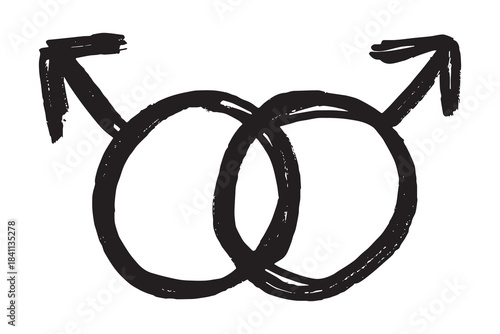 Hand drawn homosexual identity sign Symbol used to represent sex and gender