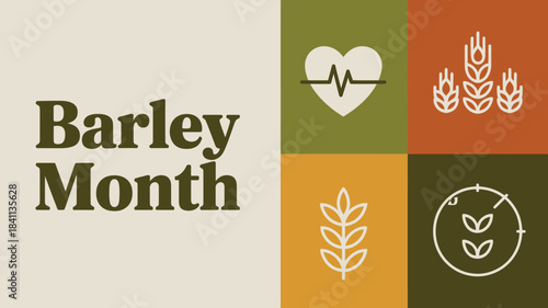 Barley Month Nutrition Grain Celebration Design
