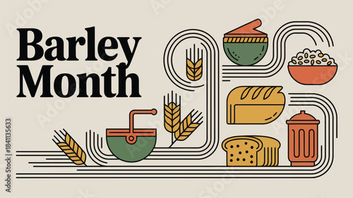 Barley Month Nutrition Grain Celebration Design