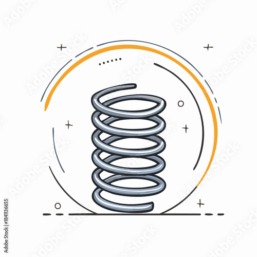 Coil spring cable icons coil spring symbol on white background vector illustration