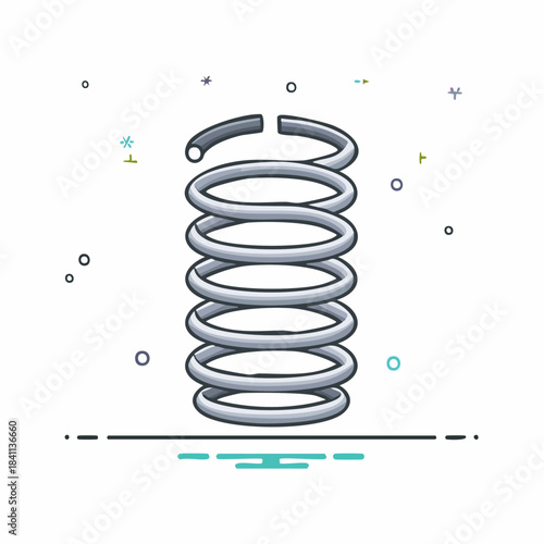 Coil spring cable icons coil spring symbol on white background vector illustration