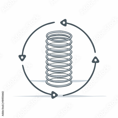 Coil spring cable icons coil spring symbol on white background vector illustration