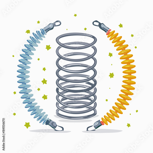 Coil spring cable icons coil spring symbol on white background vector illustration