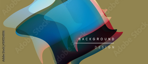 Abstract fluid shapes overlap, creating vibrant color blends. Background features text background, design. Minimalist aesthetic, warm neutral tones dominate.