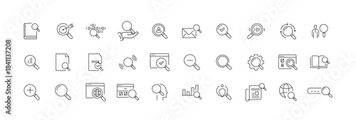 Big set of Business and Finance web icons in line style. Web icon collection. Basic icons. Icon set. Icon collection. Vector illustration.
