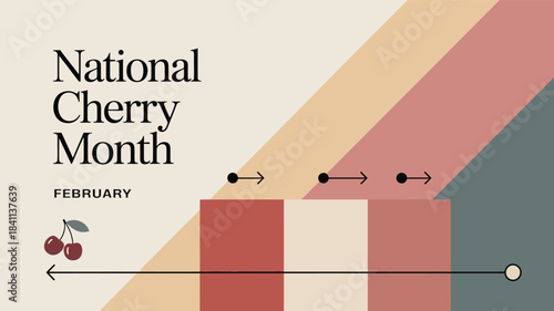 National Cherry Month February Celebration Design