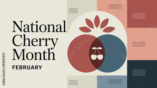 National Cherry Month February Celebration Design