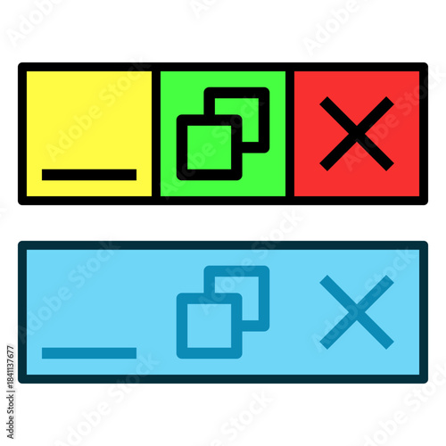 window control buttons icon vector design template