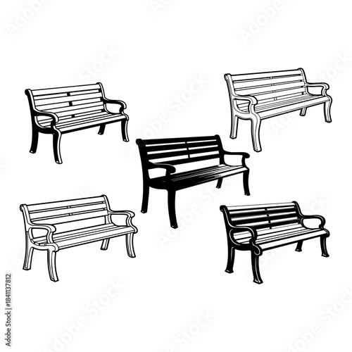 benches silhouette pack