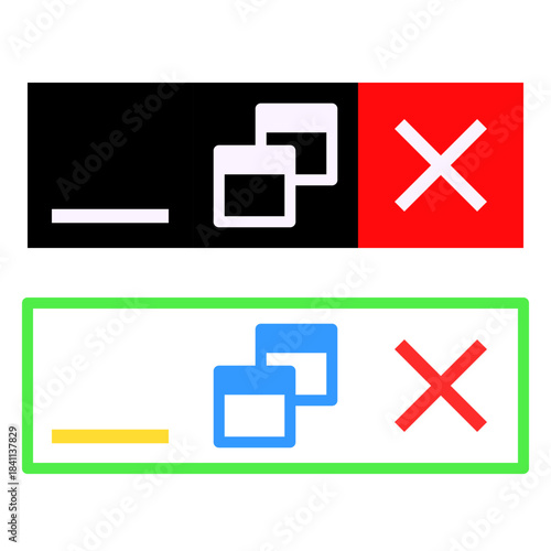window control buttons icon vector design template