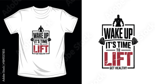 Gym fitness graphic vector art t-shirt design print template