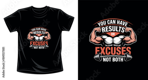 Gym fitness graphic vector art t-shirt design print template