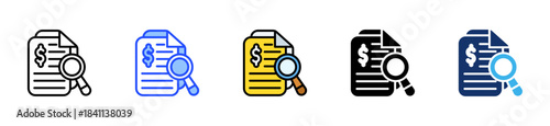 Audit Law Icon Collection With Multiple Styles
