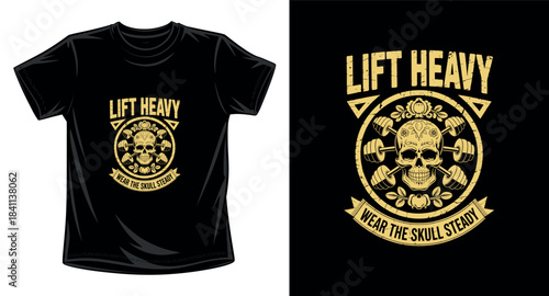 Gym fitness graphic vector art t-shirt design print template