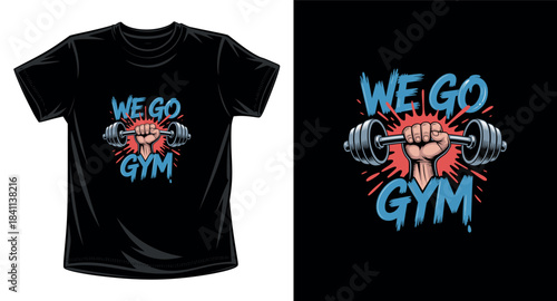 Gym fitness graphic vector art t-shirt design print template