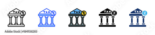 Tax Tribunal Icon Collection With Multiple Styles