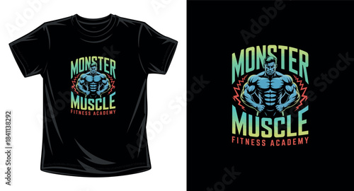 Gym fitness graphic vector art t-shirt design print template