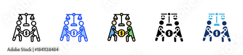 Wealth Dispute Icon Collection With Multiple Styles