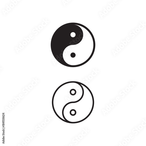 A clean yin yang symbol inspired by Chinese culture, perfect for Chinese New Year themes. Modern vector style suitable for festive design, branding, decoration, and celebration projects.
