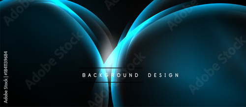 Abstract blue waves, glowing light effect. Dark background creates dramatic visual impact. Modern design element for projects.