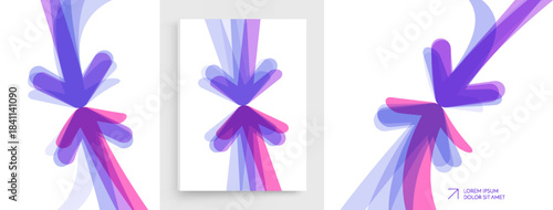 Arrow. Clash of business ideas. Concept of teams competing to achieve a goal. Dynamics. Vector for a brochure, poster, cover, postcard, presentation, flyer, or banner.