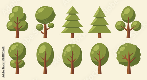 Collection of Tree Illustrations Nature Graphics for Design Projects, Tree Illustrations, Forest Elements, Landscape Art