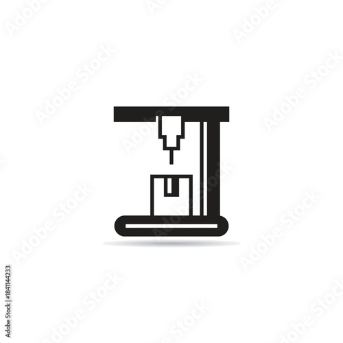 industrial robotic arm and box icon