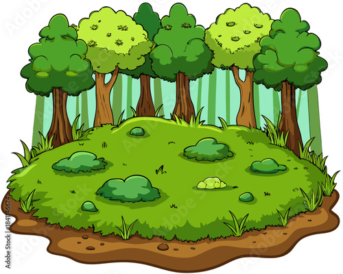 Forest clearing illustration Vector