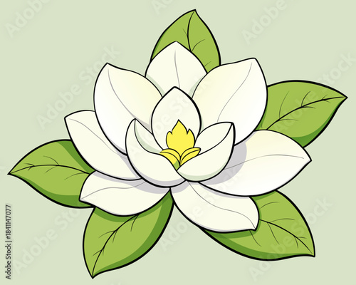 Magnolia flower illustration Vector
