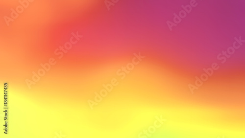 Abstract Vibrant Color Gradient Background with Smooth Blurry Transition from Yellow to Orange to Red and Purple Hues