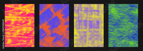 Grunge punk overlay with halftone paper texture distressed paint strokes for edgy poster with design. Urban paper street art graphics abstract retro pop art vector illustration set