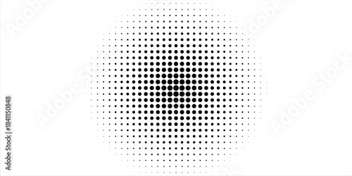 Set of halftone dots pattern texture isolated on white background. Dotted spots using halftone circle dot raster texture collection. Vector half tone collection.