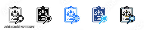 Legal Audit Icon Set Multiple Style Collection