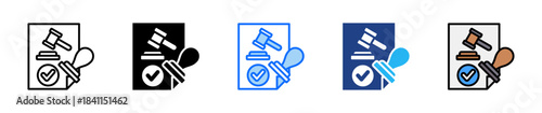 Legal Approval Icon Set Multiple Style Collection