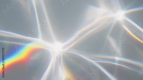 Abstract Prismatic Light Caustics: Water Ripple Refraction and Rainbow Effect Overlay