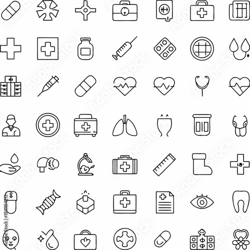 Minimal Black Line Icon Set – Thin Stroke Monoline Outline Vector Icons
