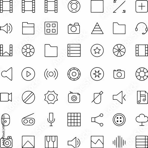 Minimal Black Line Icon Set – Thin Stroke Monoline Outline Vector Icons
