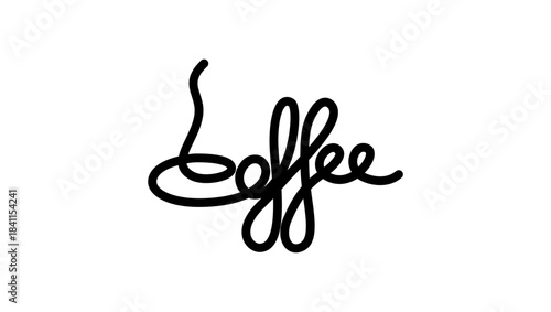 Coffee shop inscription, black isolated silhouette