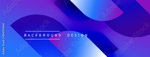 Abstract gradient background. Purple, blue hues blend smoothly. Text reads background design. Modern, vibrant visual element.
