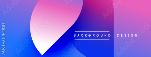 Abstract gradient background. Vivid blue, pink hues blend smoothly. Text reads background design. Modern, minimalist aesthetic.